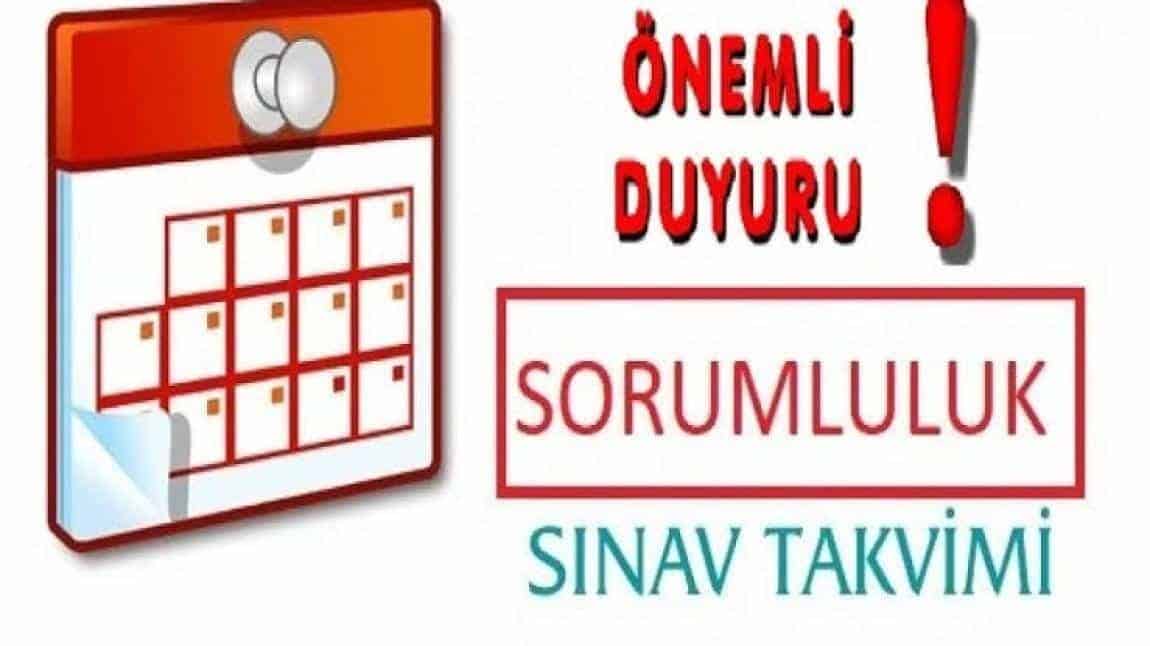 2025/2026 Eğitim Öğretim yılı 1. Dönem Sene Başı Sorumluluk Sınav Takvimi 